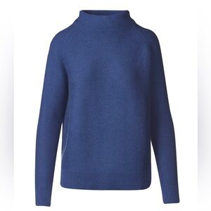 Kinross Blue Garter Funnel Sweater | XS